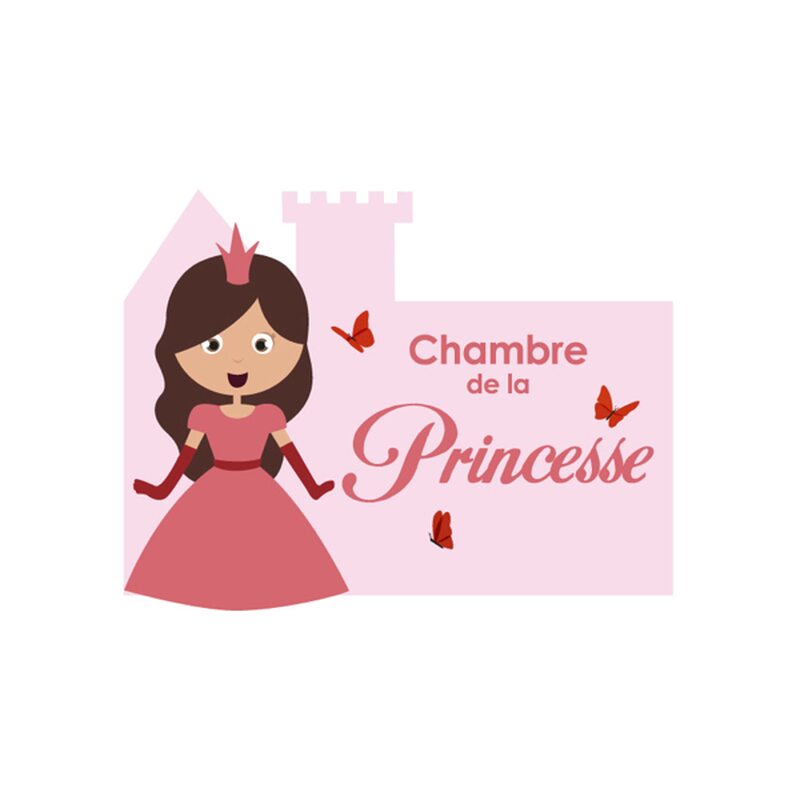 Déco de porte Plaque de porte PRINCESSE 28 x 20 cm