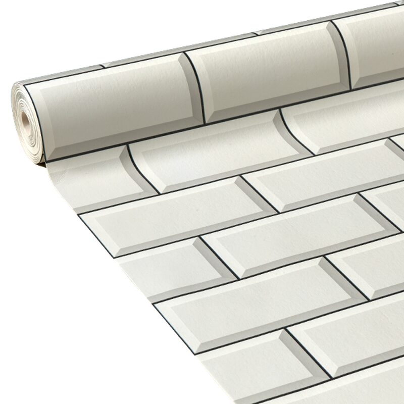 Papier peint vinyle CARRELAGE METRO coloris blanc