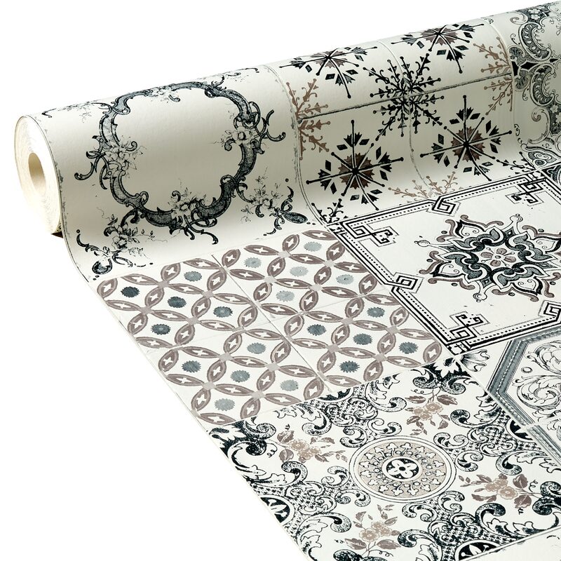 Papier peint vinyle IRINA coloris gris
