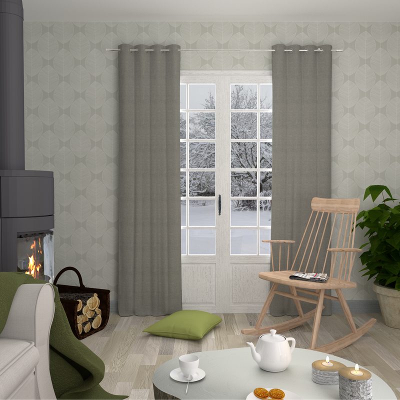 Rideau NEW OXFORD coloris taupe 140 x 260 cm