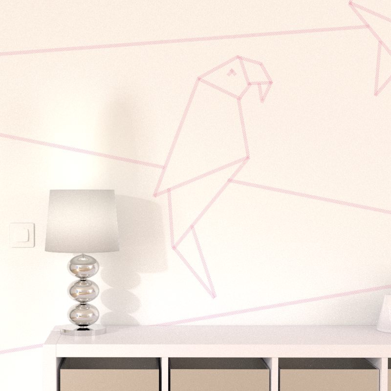 Masking tape POIS coloris rose