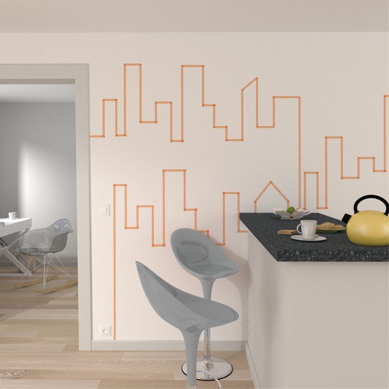 Masking tape RAYURES coloris orange