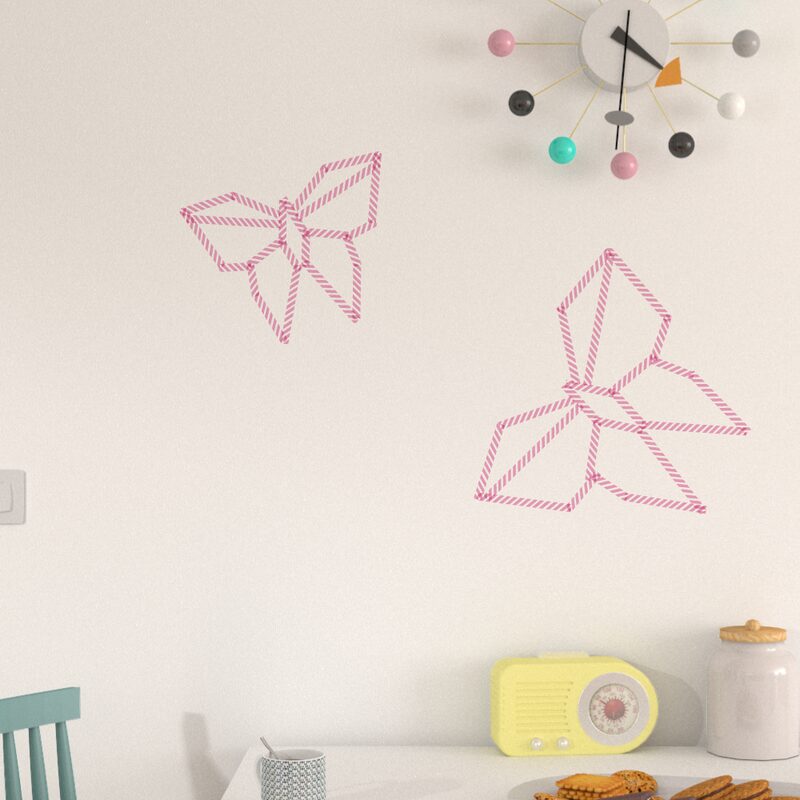 Masking tape RAYÉ coloris rose