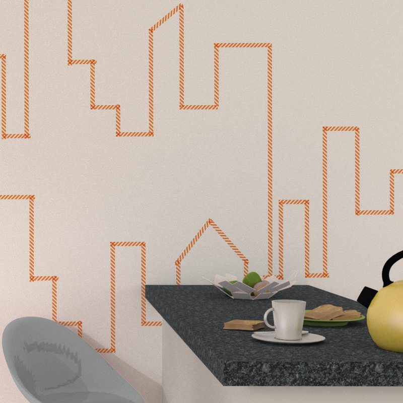 Masking tape RAYURES coloris orange