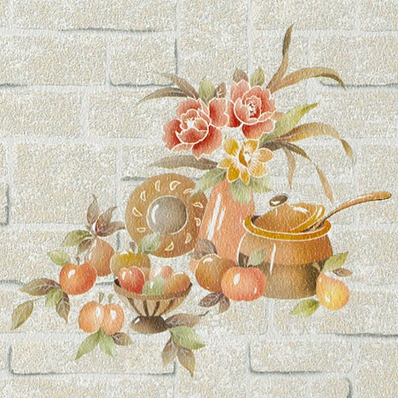 Papier peint TEA FOR TWO coloris Gris clair