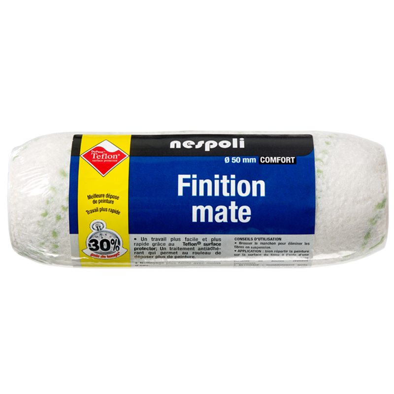 Manchon rouleau peinture Teflon finition mate 18 cm
