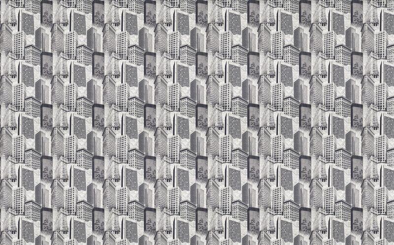 Papier peint BOSTON coloris gris argenté