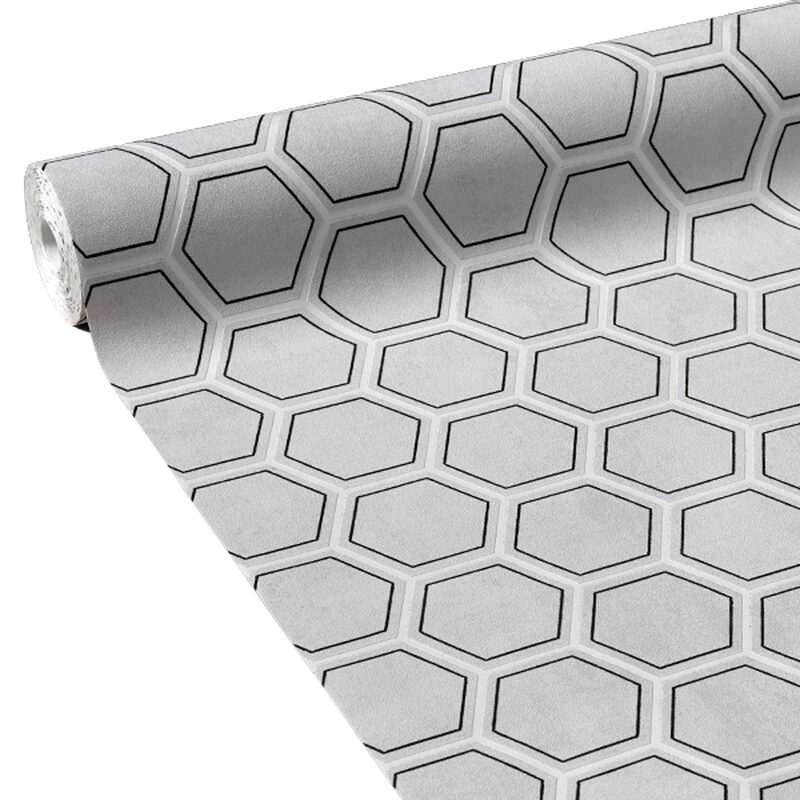 Papier peint intissé HEXAGO coloris gris perle