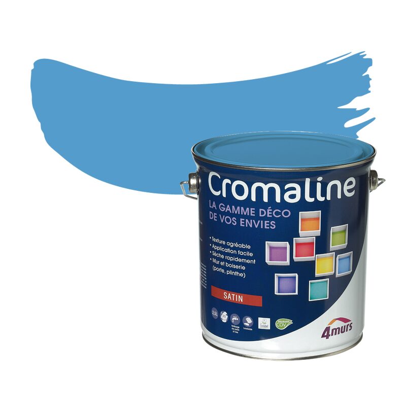 Peinture Multi-supports CROMALINE Acrylique pacifique Satiné 2,5 L