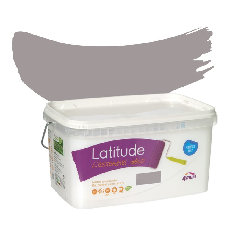 Peinture Murale LATITUDE Acrylique manhattan Mat 2,5 L