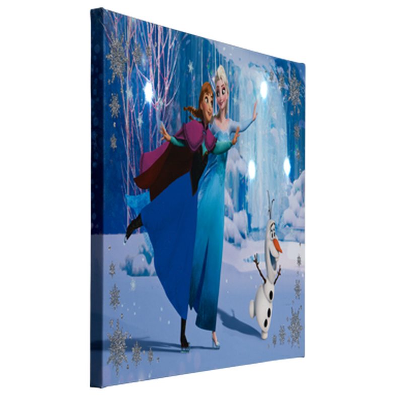 Toile lumineuse LED REINE DES NEIGES 50 x 30 cm