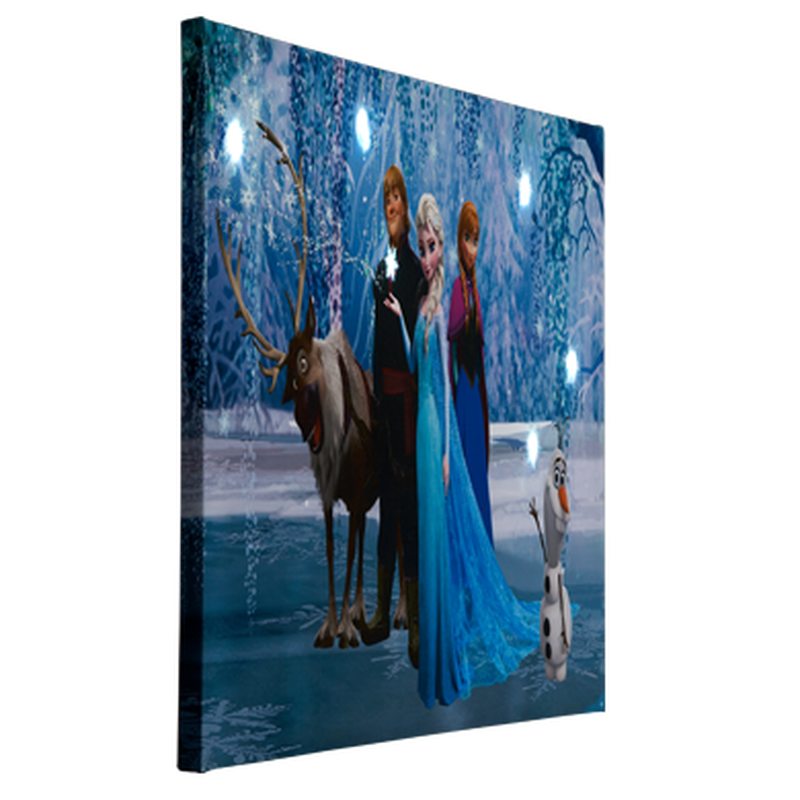Toile lumineuse LED REINE DES NEIGES 50 x 30 cm