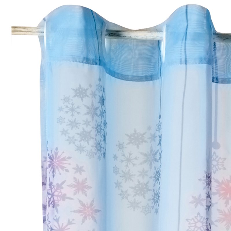 Voilage REINE DES NEIGES coloris bleu glacé 140 x 240 cm