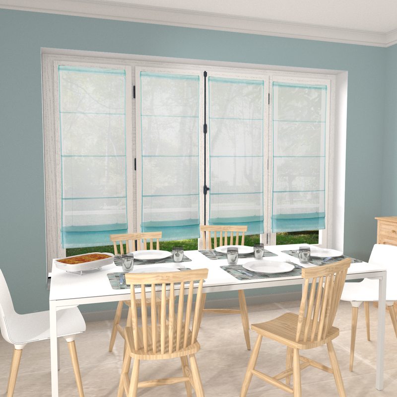 Store bateau TEMPORA coloris bleu aqua 45 x 180 cm