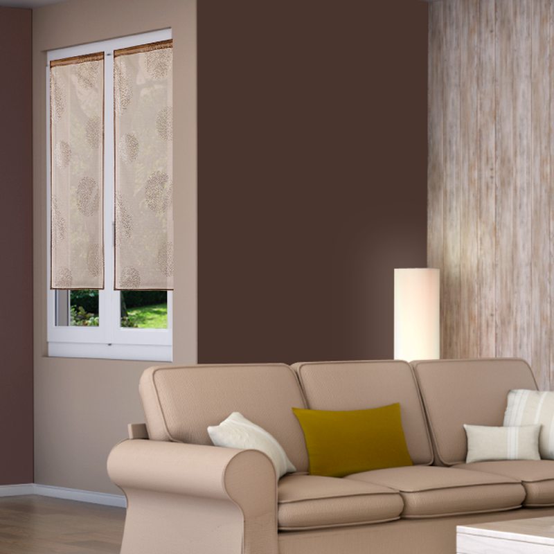 Vitrage ESSENTIEL coloris taupe 45 x 120 cm