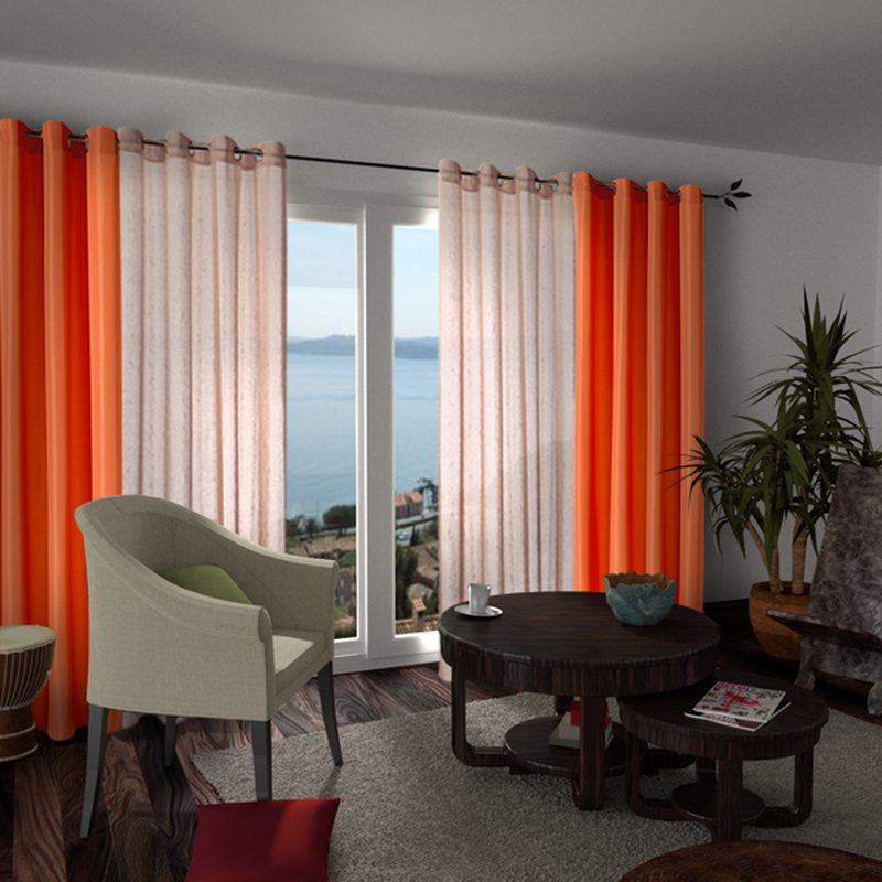 Rideau ESSENTIAL coloris goyave 140 x 240 cm