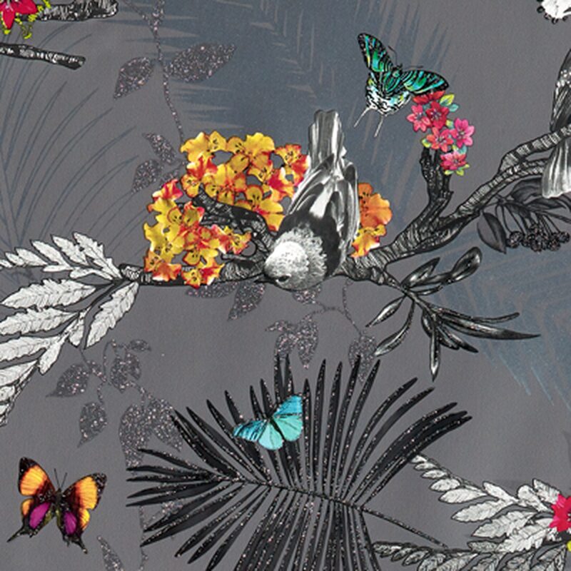 Papier peint MYSTICAL FOREST coloris gris anthracite