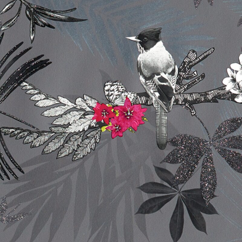 Papier peint MYSTICAL FOREST coloris gris anthracite