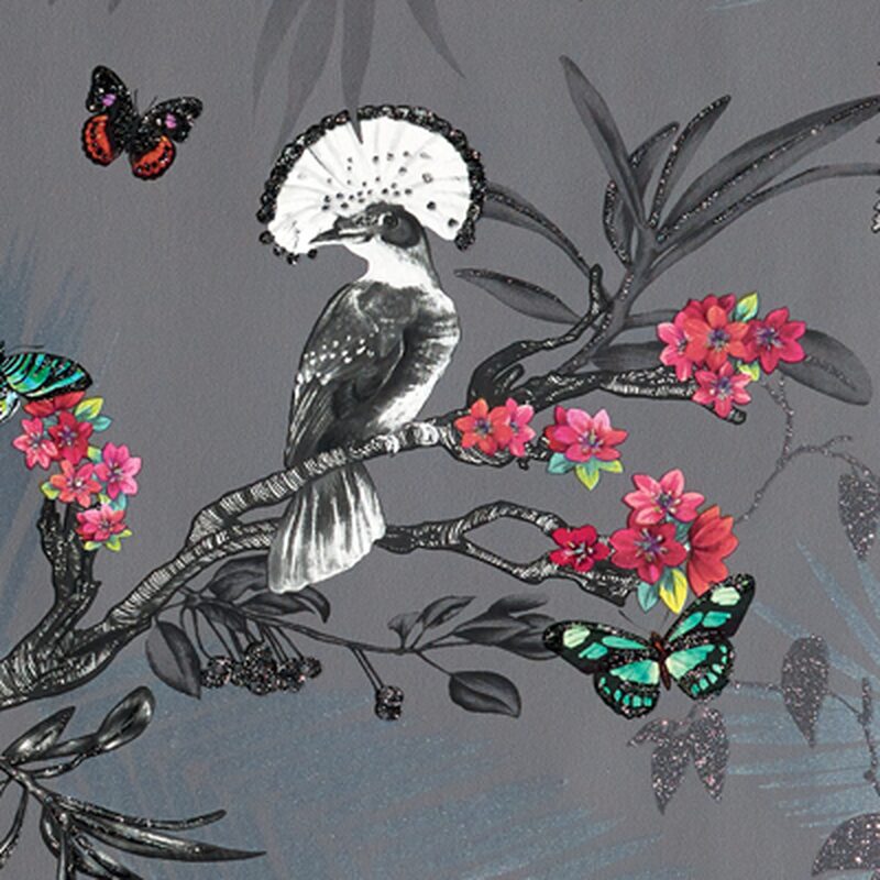 Papier peint MYSTICAL FOREST coloris gris anthracite