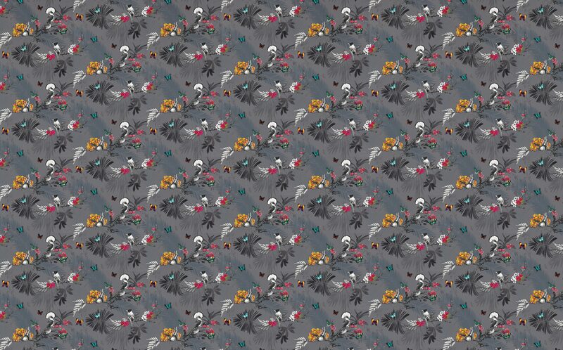 Papier peint MYSTICAL FOREST coloris gris anthracite