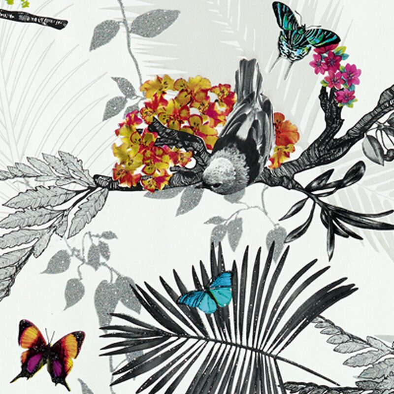 Papier peint MYSTICAL FOREST coloris blanc