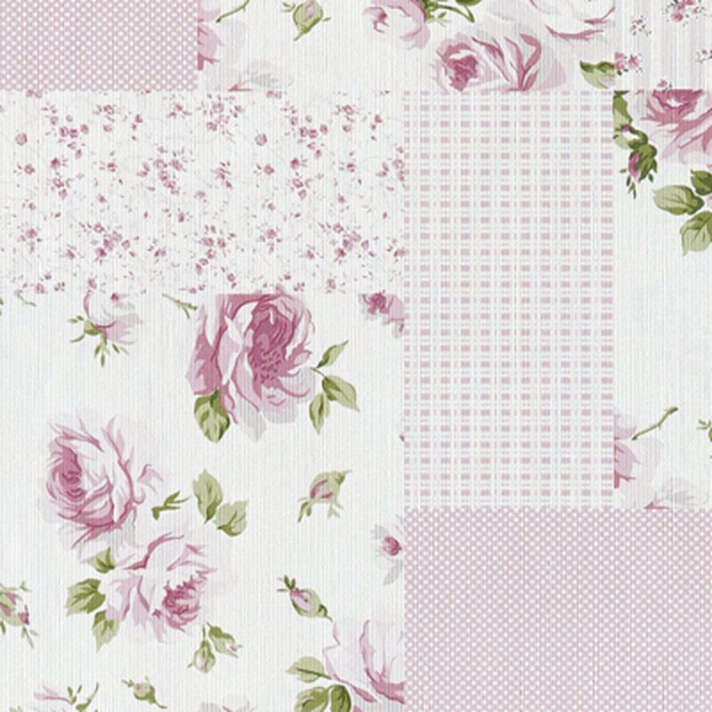 Papier peint intissé LIBERTY PATCHWORK coloris rose anglais