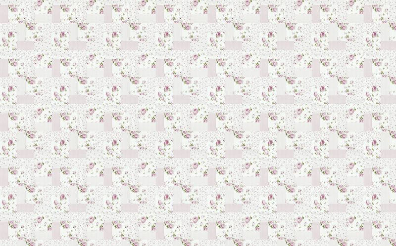 Papier peint intissé LIBERTY PATCHWORK coloris rose anglais