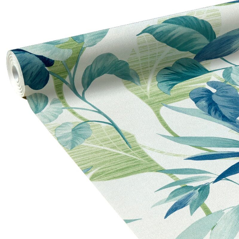 Papier peint intissé TROPICAL MAJESTY coloris vert tropique