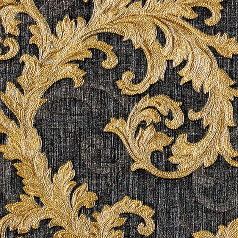 Papier peint intissé VERSACE BAROQUE & ROLL coloris anthracite