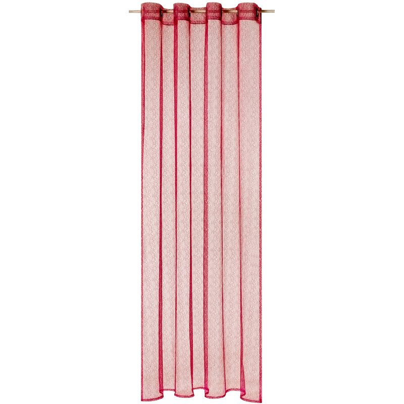 Voilage NEW ZIG ZAG coloris bordeaux 140 x 240 cm
