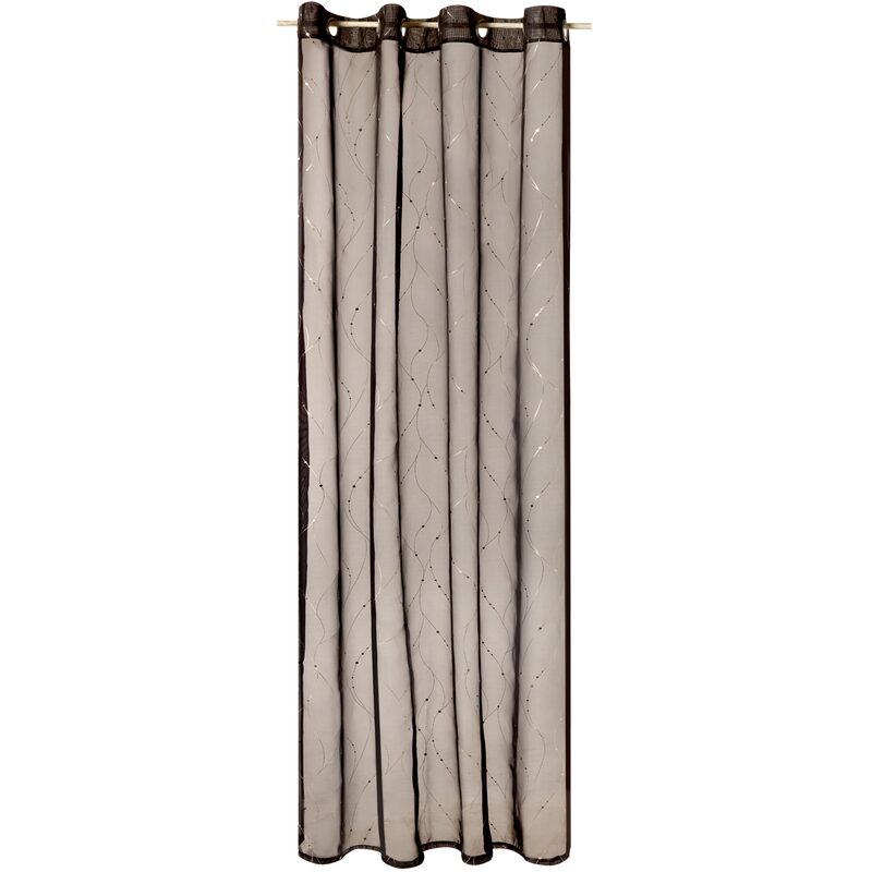 Voilage PLATINIUM coloris noir doré 140 x 240 cm