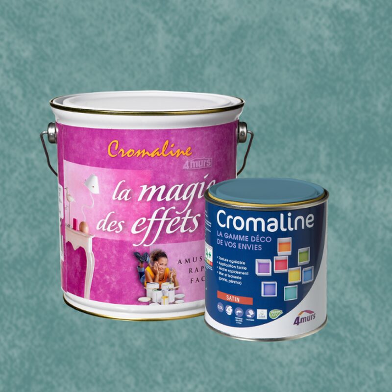 Peinture Finition MAGIE DES EFFETS Acrylique glacier Satiné 0,5 L Cromaline + Primaire gel incolore Satiné 1,5 L