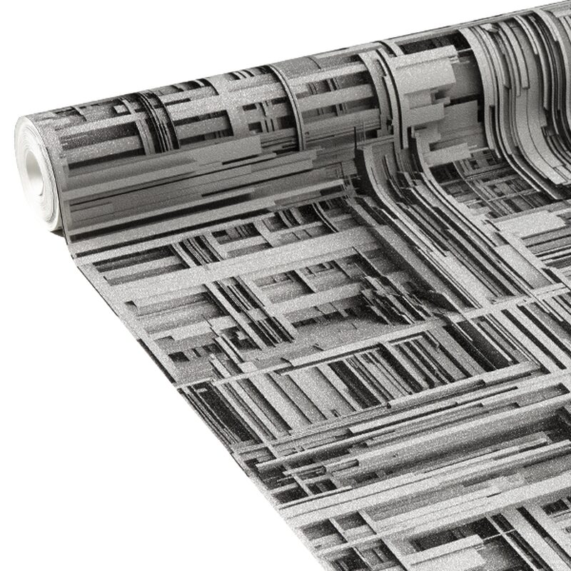 Papier peint intissé BAUHAUS coloris argent