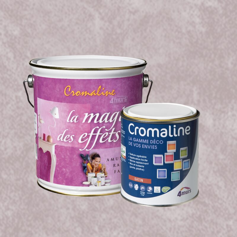 Peinture Finition MAGIE DES EFFETS Acrylique passionata Satiné 0,5 L Cromaline + Primaire gel incolore Satiné 1,5 L