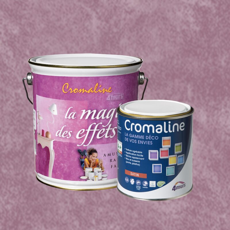 Peinture Finition MAGIE DES EFFETS Acrylique baie sauvage Satiné 0,5 L Cromaline + Primaire gel incolore Satiné 1,5 L
