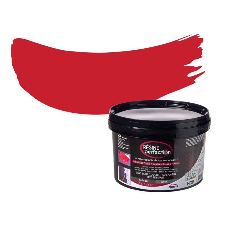 Peinture Rénovation RÉSINE Epoxy rouge andalousie Satiné 0,5 L