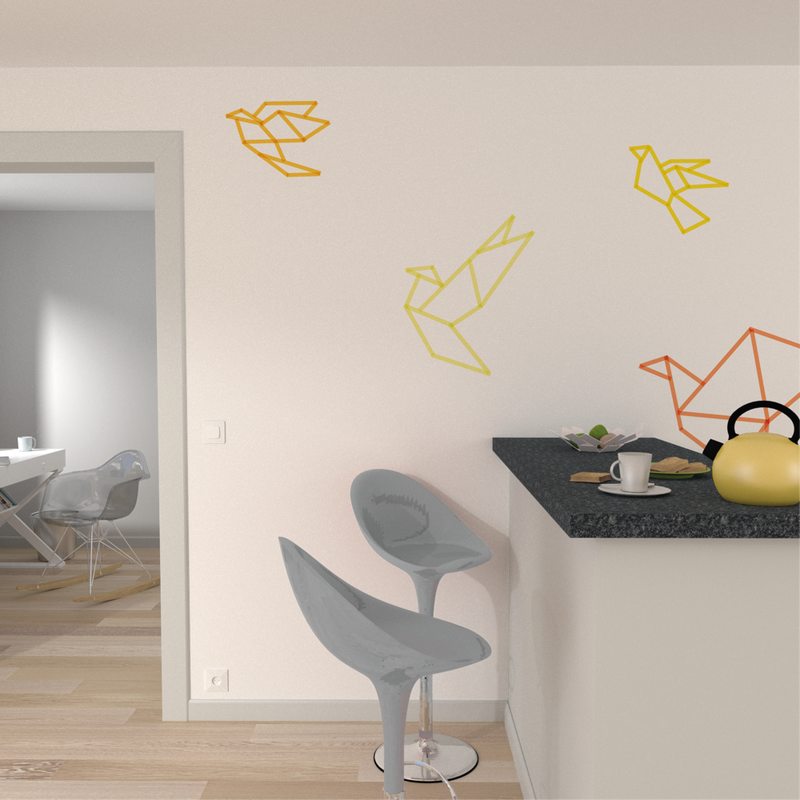 Masking tape UNI coloris jaune fluo