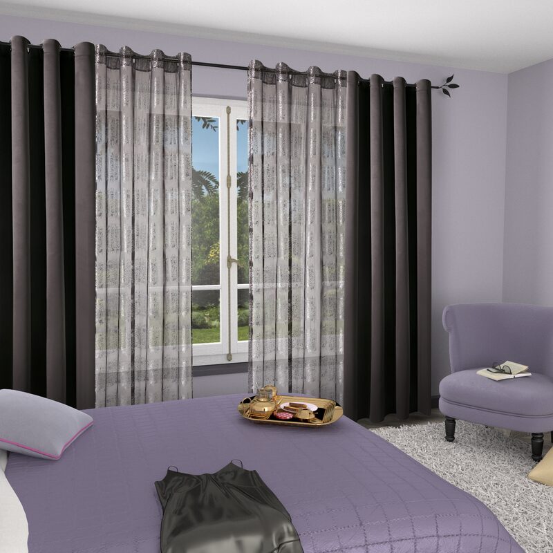 Voilage BLING coloris noir 130 x 240 cm