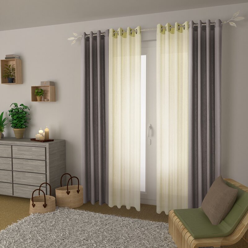 Voilage SWEET coloris vert bambou 145 x 240 cm