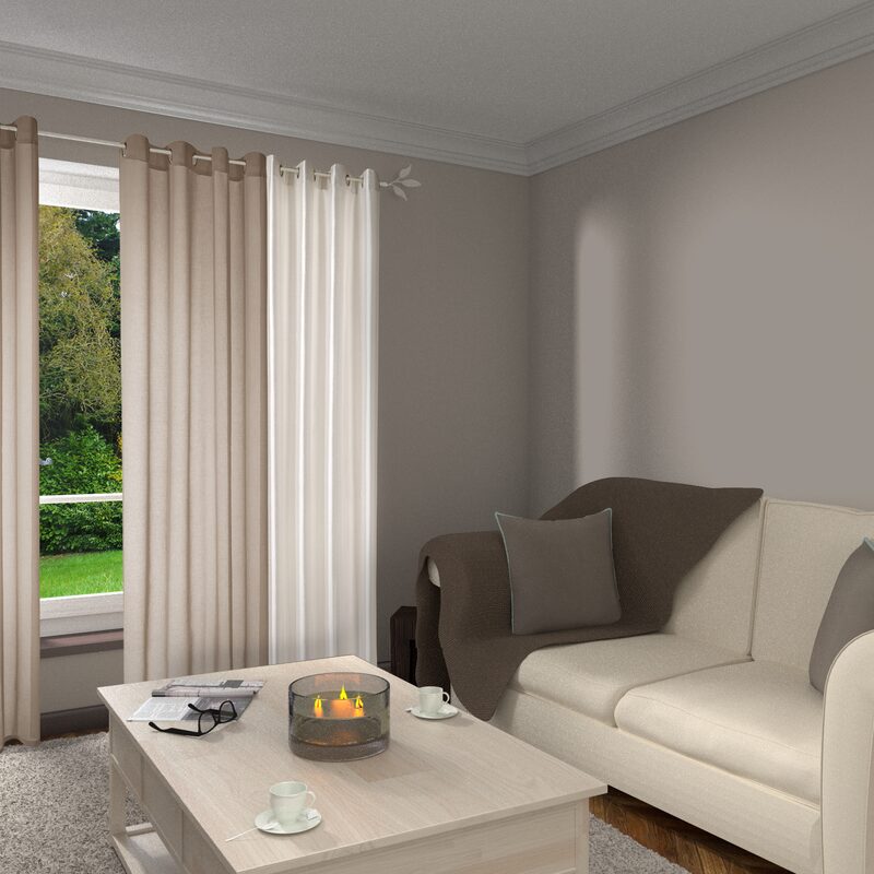 Rideau SILVER SHINE coloris ivoire 140 x 260 cm