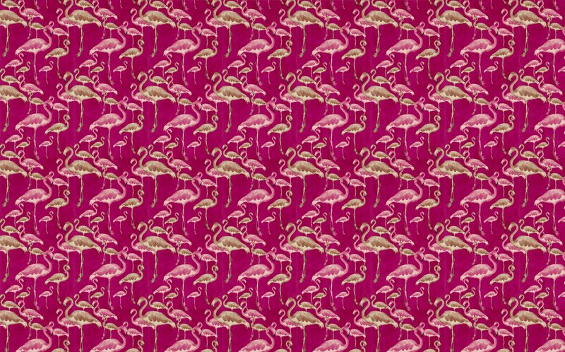 Papier peint intissé FLAMINGO BEACH coloris rose orchidée