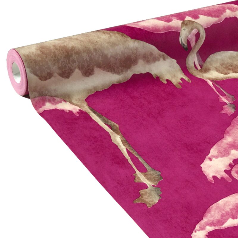 Papier peint intissé FLAMINGO BEACH coloris rose orchidée