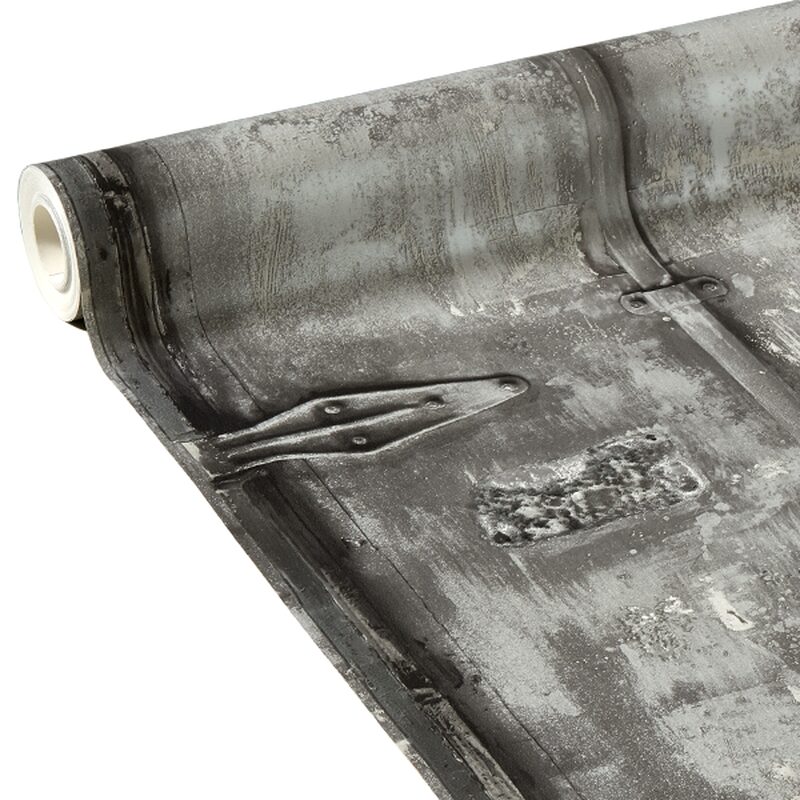 Papier peint METAL DOOR coloris gris métal