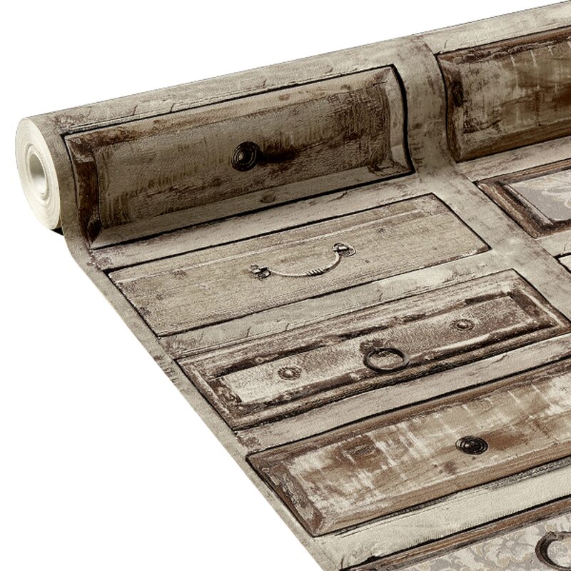 Papier peint intissé JULIETTE coloris marron glacé
