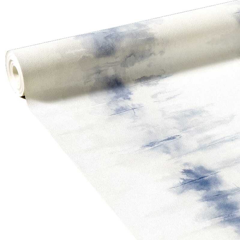 Papier peint intissé MAO coloris bleu grisé
