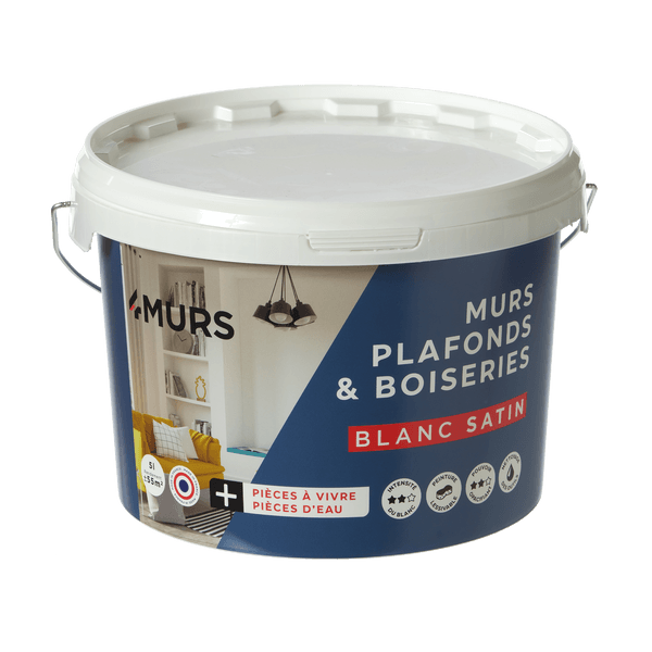 Peinture MURS ET PLAFONDS Acrylique blanc Satiné 5 L