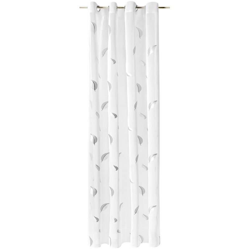 Voilage FLORINE coloris blanc 140 x 260 cm