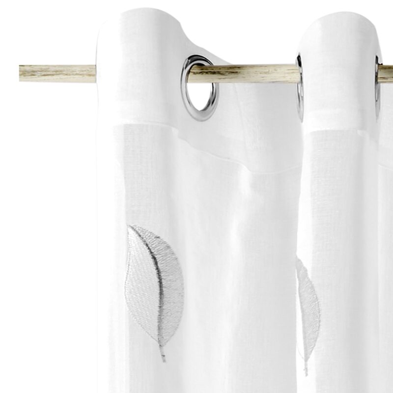 Voilage FLORINE coloris blanc 140 x 260 cm