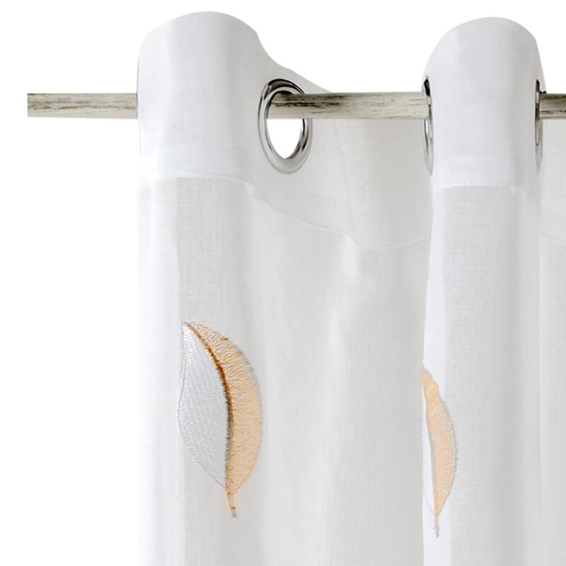 Voilage FLORINE coloris blanc 140 x 260 cm