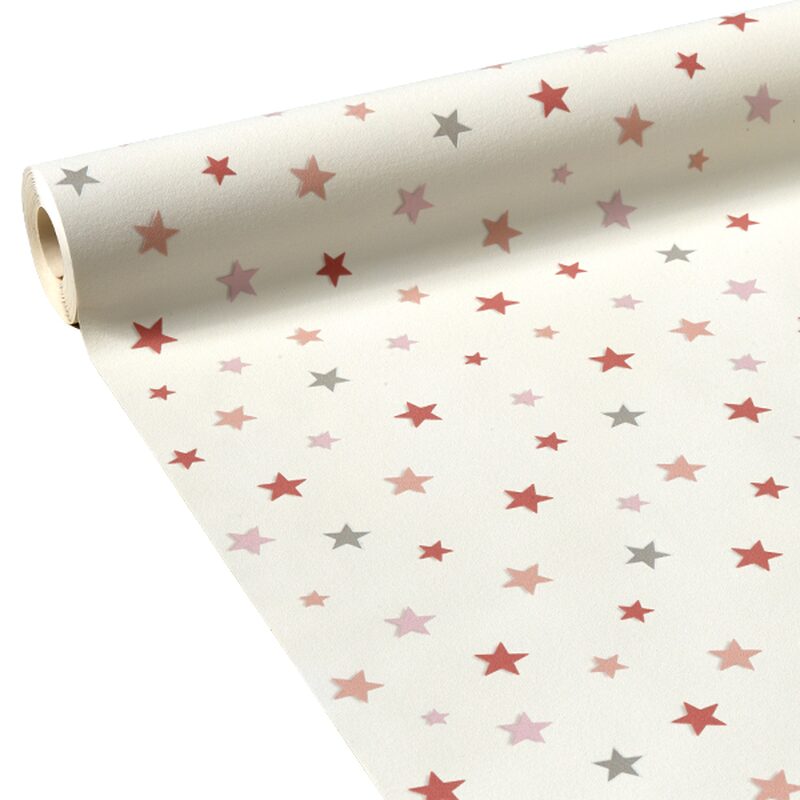 Papier peint vinyle STELLA coloris corail